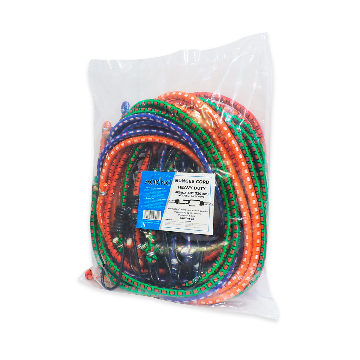 Cuerda elástica – SuperBungee Cord de 18 pulgadas (cuerpo) se estira hasta  8.7 pies con ganchos de acero antiarañazos